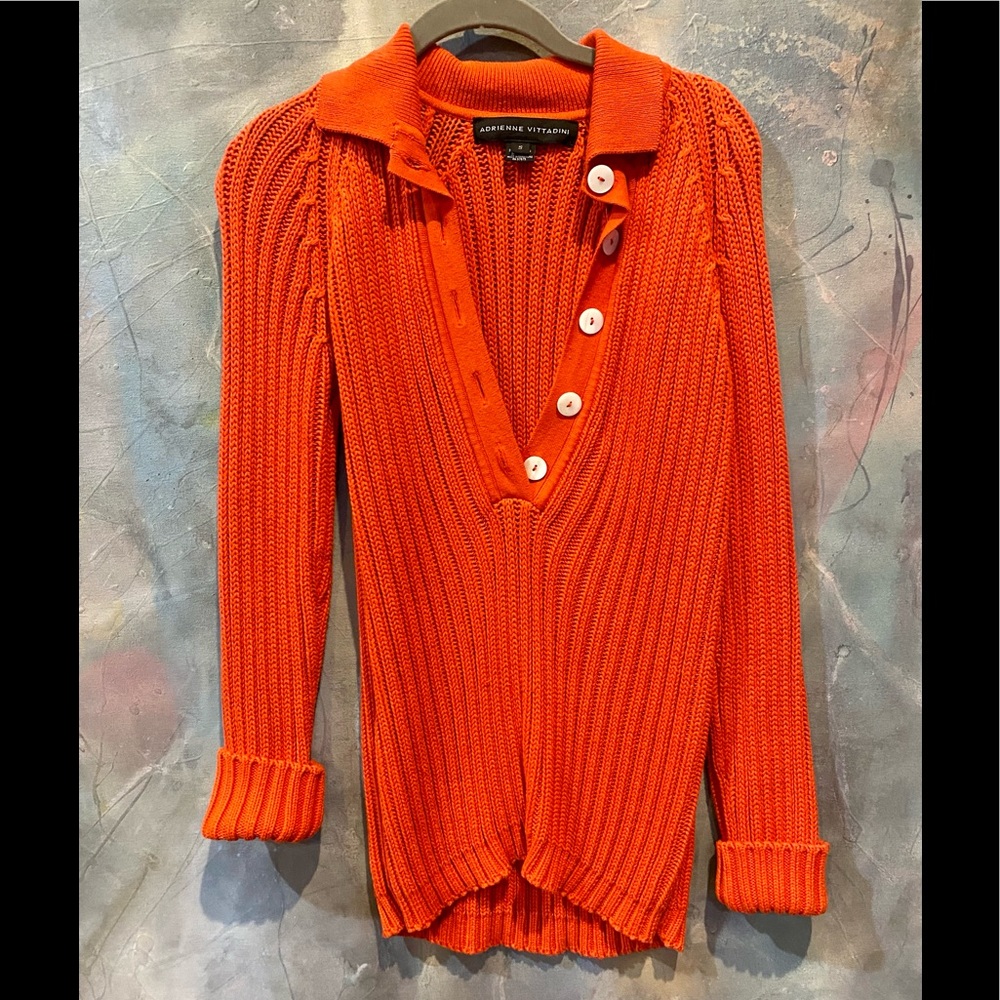 ❤ ADRIENNE VITTADINI Women’s Vintage Sweater - Orange Color - Size Small - EUC!